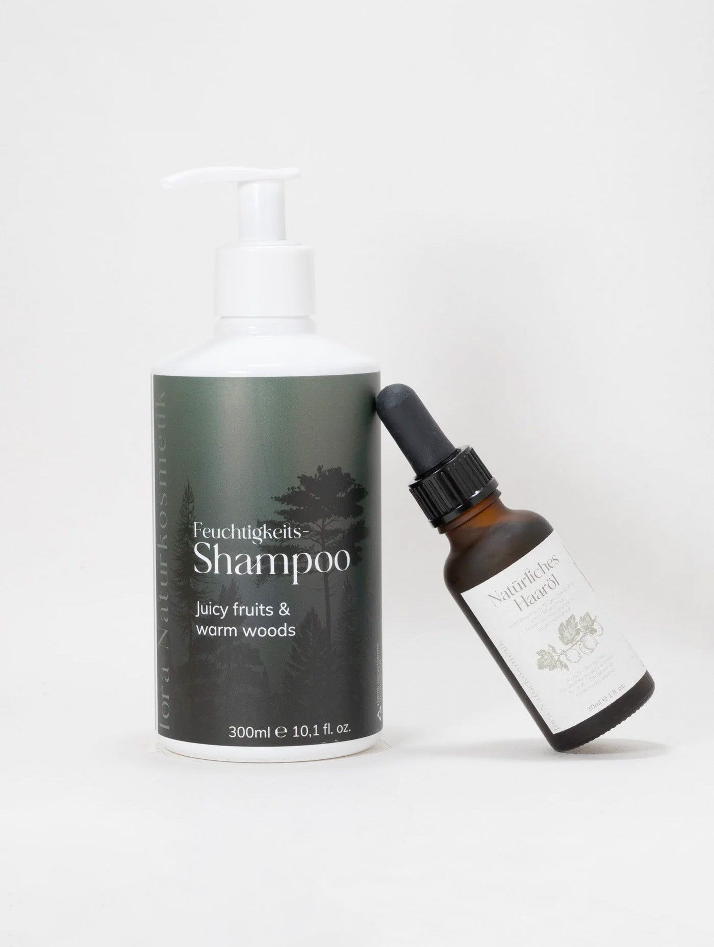 Healthy Scalp Bundle: Feuchtigkeitsshampoo Juicy Fruits & Warm Woods & Haarwachstumöl mit Rosmarin - lora Naturkosmetik